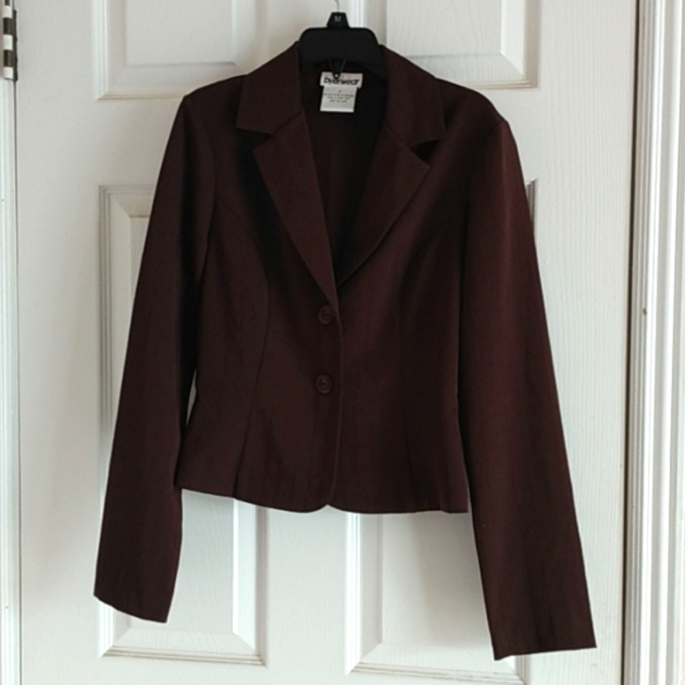 Byerwear dress/suit coat in chocolate brown. Size Small.